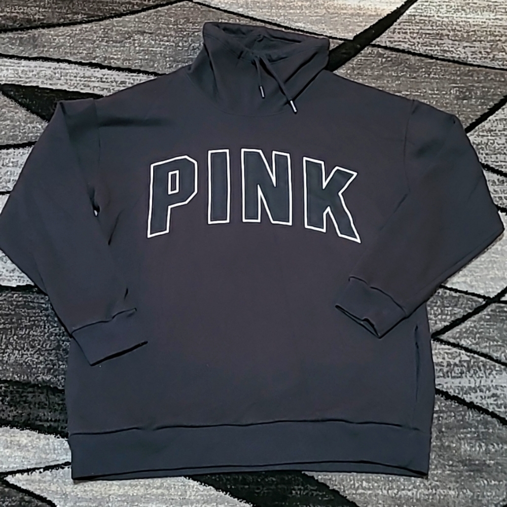 VS PINK 2018 Campus Logo Cowl-Neck Sweatshirt
